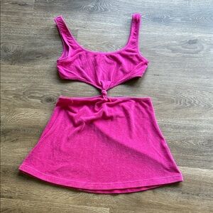 SOLID & STRIPED Hot Pink Cutout Mini Dress
